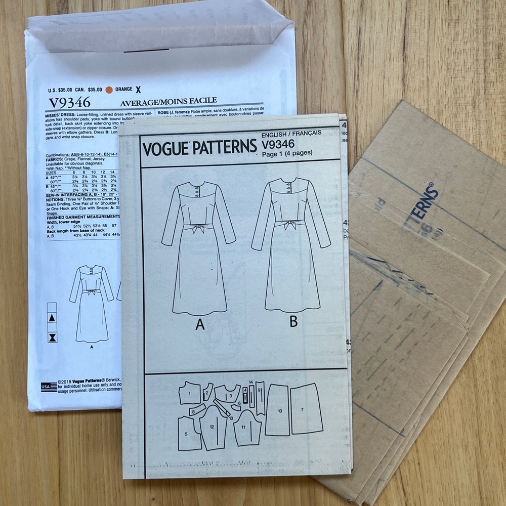 Vogue 9346 Vintage Reproduction Pattern - Picture 2 of 3